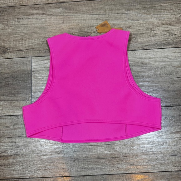 SKIMS Sport Swim Cropped Tank Top Hot Pink Sleeveless Activewear 2X - Picture 5 of 6